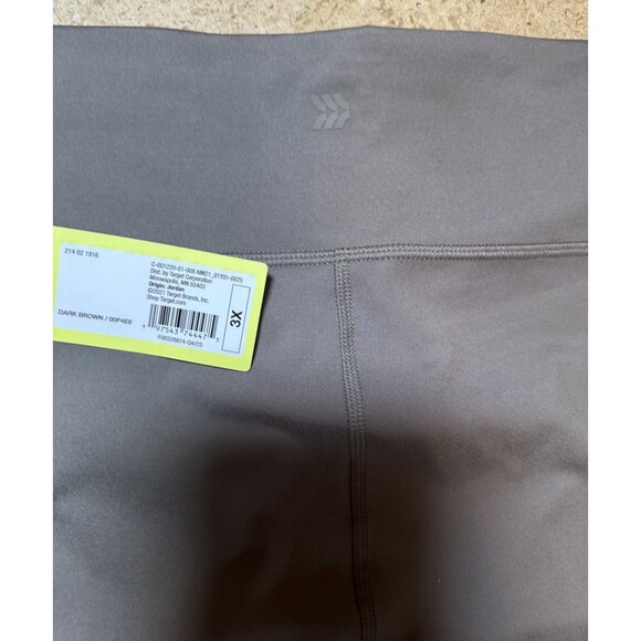 All In Motion Everyday Soft Style High-Rise 7/8 Leggings Pockets Taupe 3X NEW - Picture 9 of 12